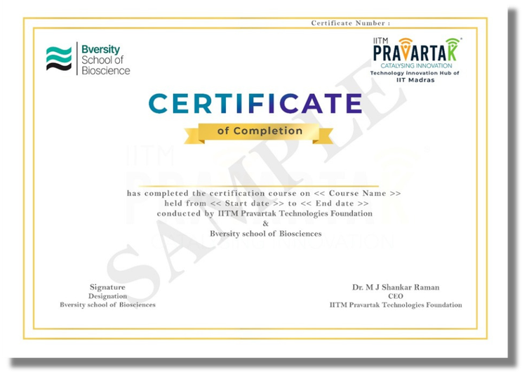 Sample PG certificate in Bioinformatics, Genomics and Data Science